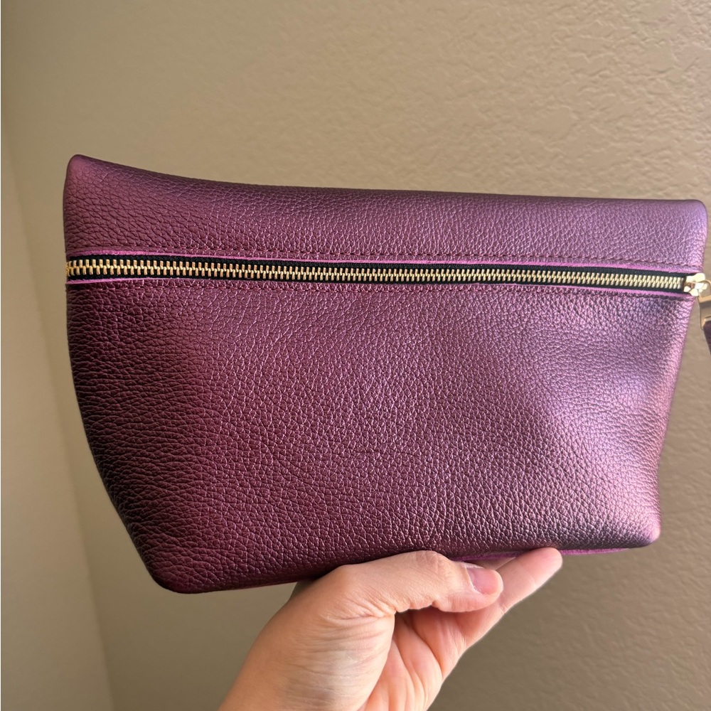 Portland Leather goods ultraviolet XL makeup bag